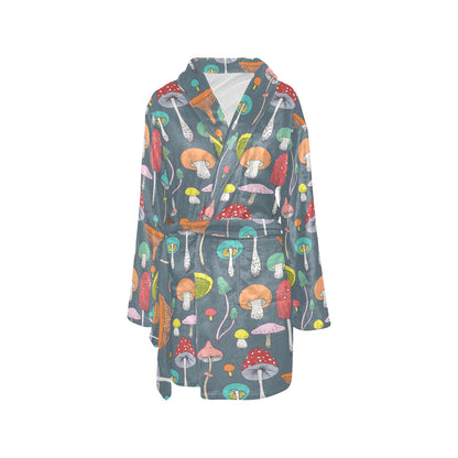 Mushroom Pattern Print Design A03 Women's Fleece Robe