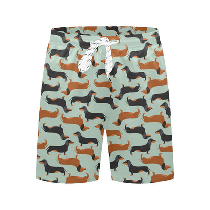 Dachshund Cute Print Pattern Men's Swim Trunks Beach Shorts