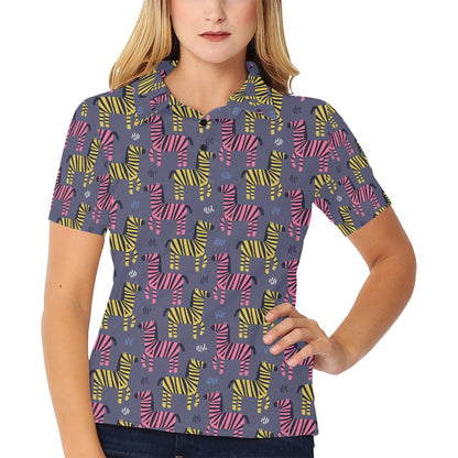 Zebra Print Design LKS303 Women's Polo Shirt