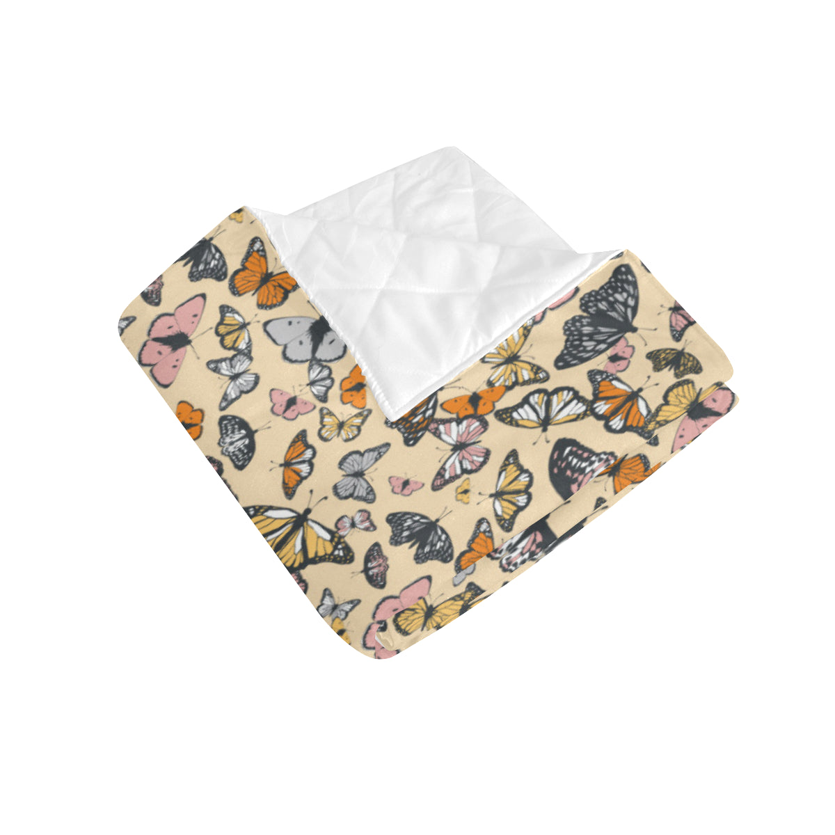 Butterfly Pattern Print Design 04 Premium Quilt