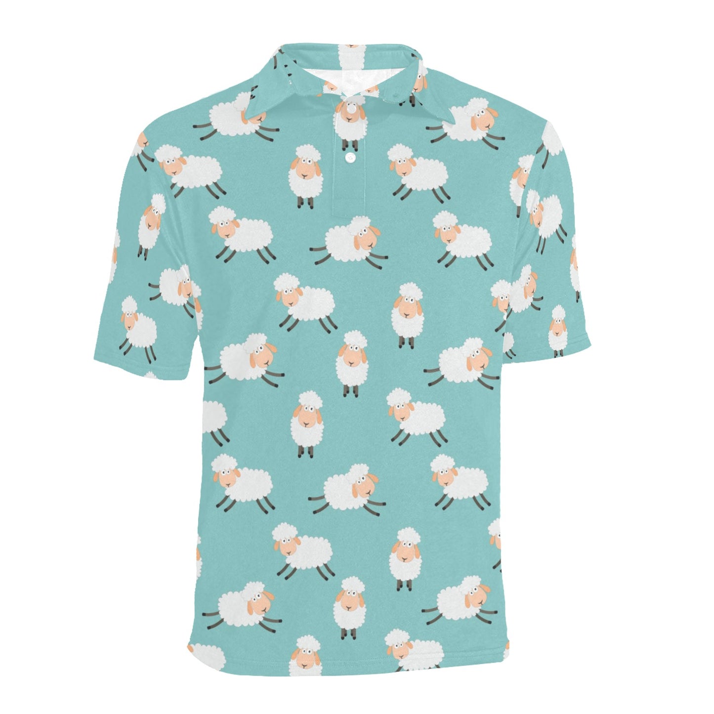 Sheep Print Design LKS406 Men Polo Shirt