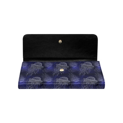 Jellyfish Pattern Print Design 02 Women's Trifold Wallet