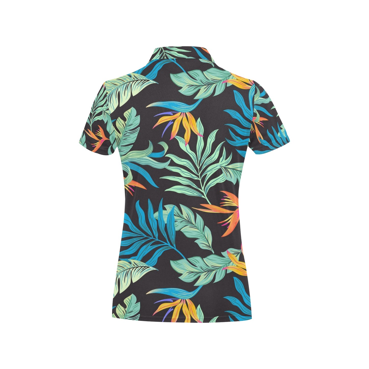 Tropical Palm Leaves Hawaiian Flower Women's Polo Shirt