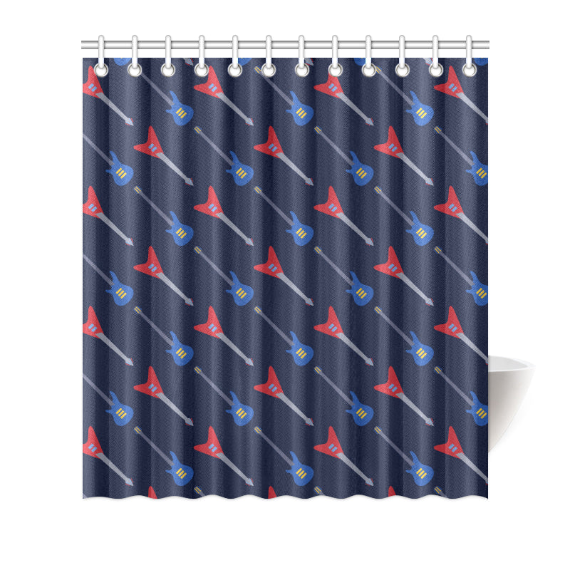Electric Guitar Pattern Print Design 01 Shower Curtain