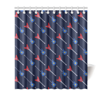 Electric Guitar Pattern Print Design 01 Shower Curtain