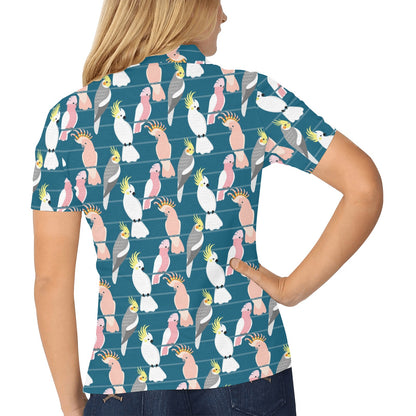Cockatoo Print Design LKS401 Women's Polo Shirt