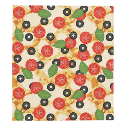 Pizza Pattern Print Design A05 Premium Quilt