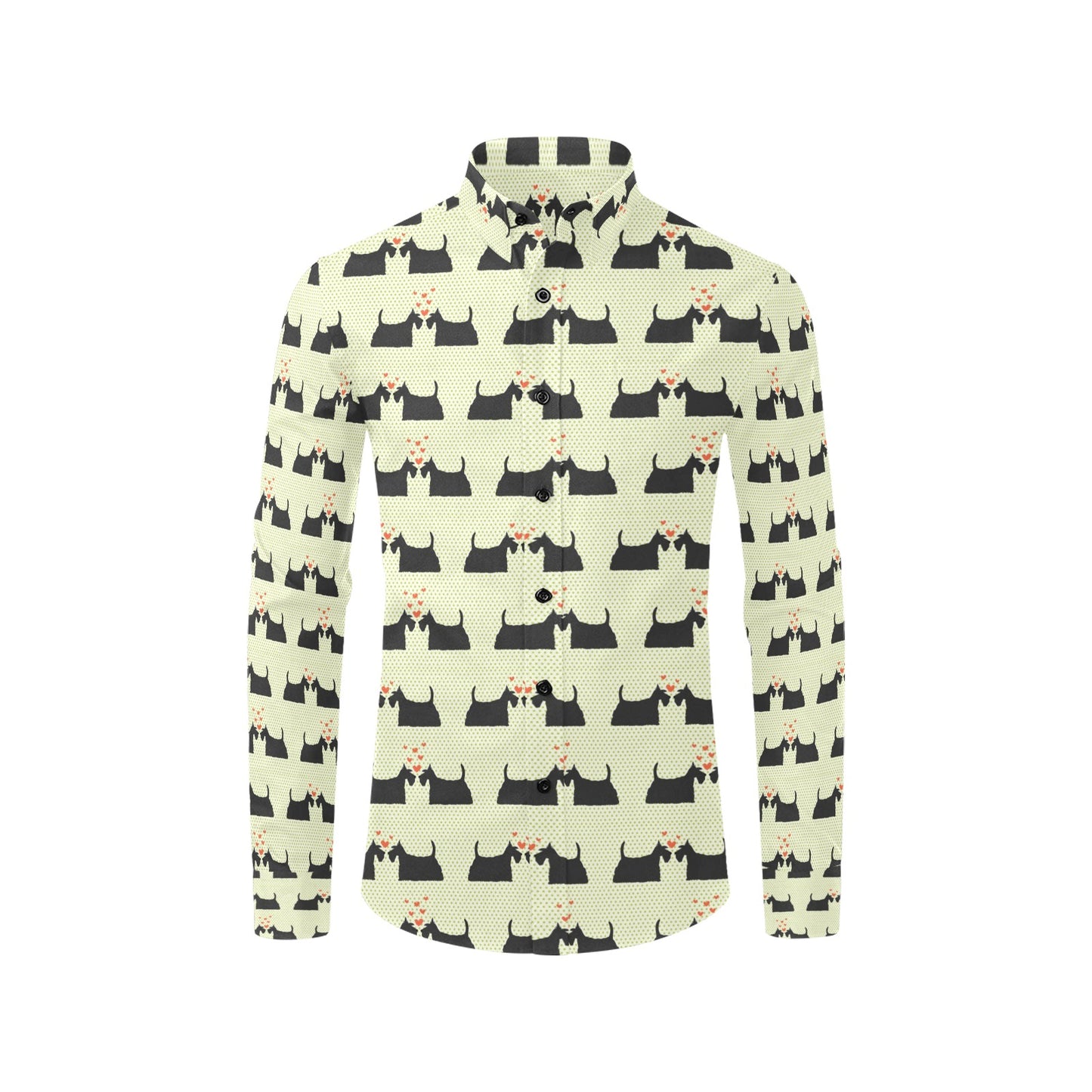 Scottish Terriers Print Design LKS304 Men's Long Sleeve Dress Shirt