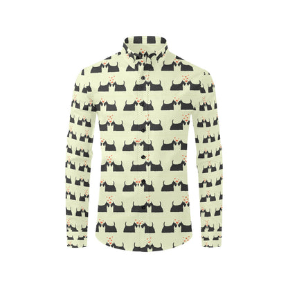 Scottish Terriers Print Design LKS304 Men's Long Sleeve Dress Shirt