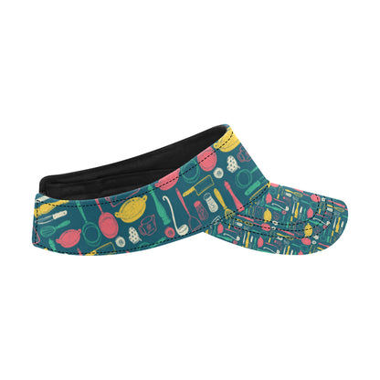 Cooking Kitchen Tools Pattern Print Design 01 Unisex Sun Visor