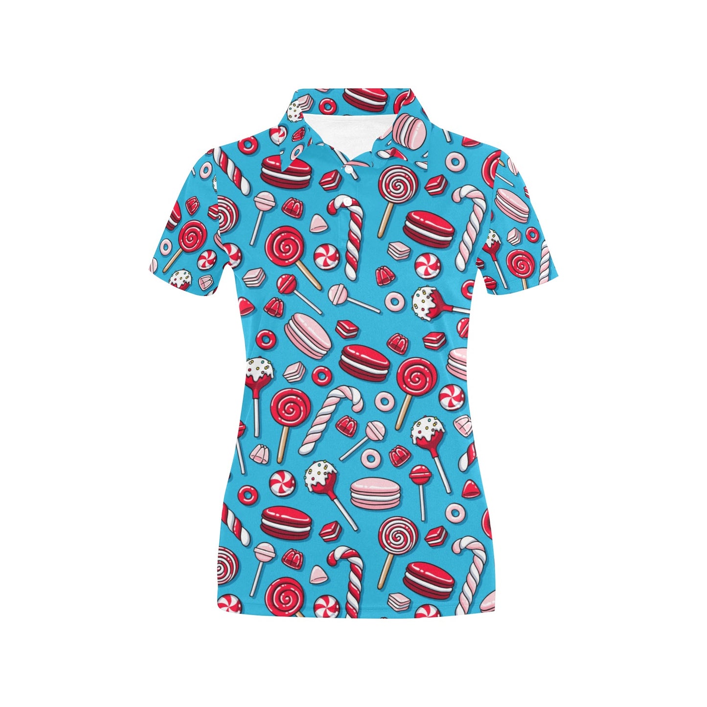 Candy Pattern Print Design 05 Women's Polo Shirt