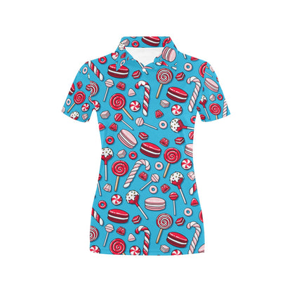 Candy Pattern Print Design 05 Women's Polo Shirt