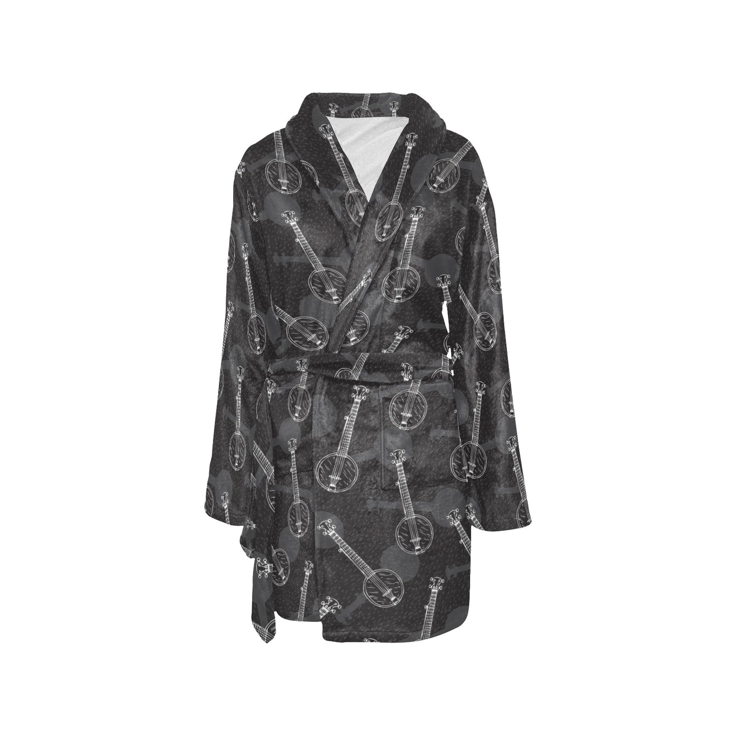 Banjo Pattern Print Design 03 Women's Fleece Robe