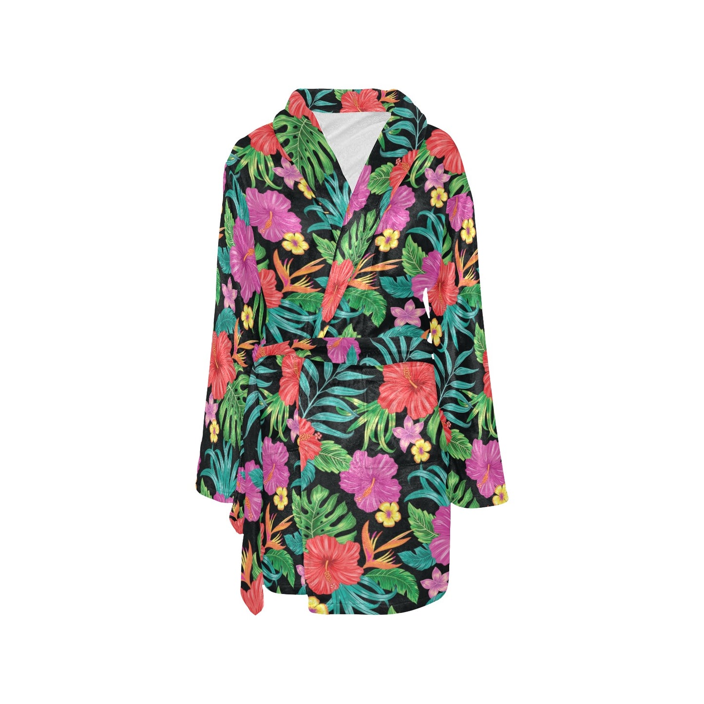 Hibiscus Red Hawaiian Flower Women's Fleece Robe