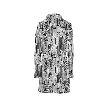 City  Pattern Print Design 02 Women's Fleece Robe
