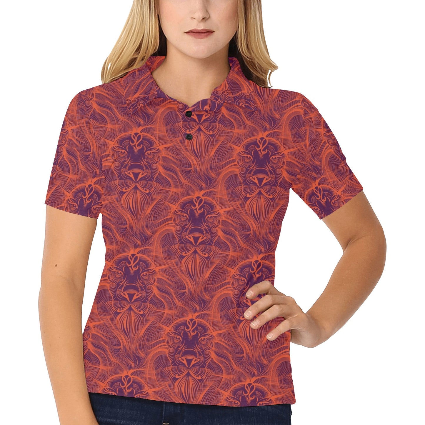 Leo Pattern Print Design 01 Women's Polo Shirt