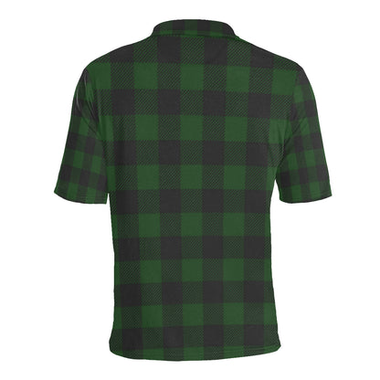 Buffalo check Green Pattern Print Design 02 Men Polo Shirt