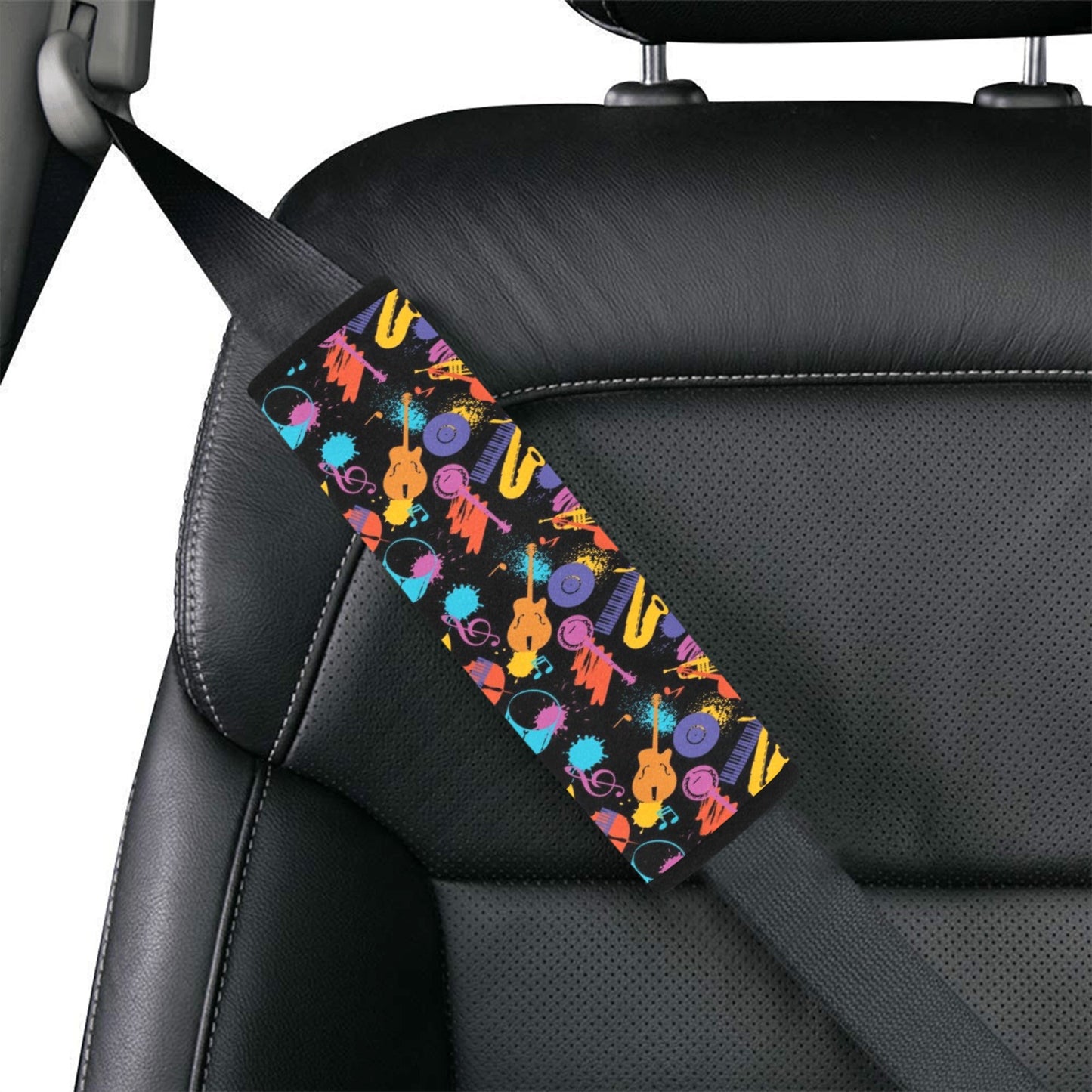 Saxophone Print Design LKS406 Car Seat Belt Cover