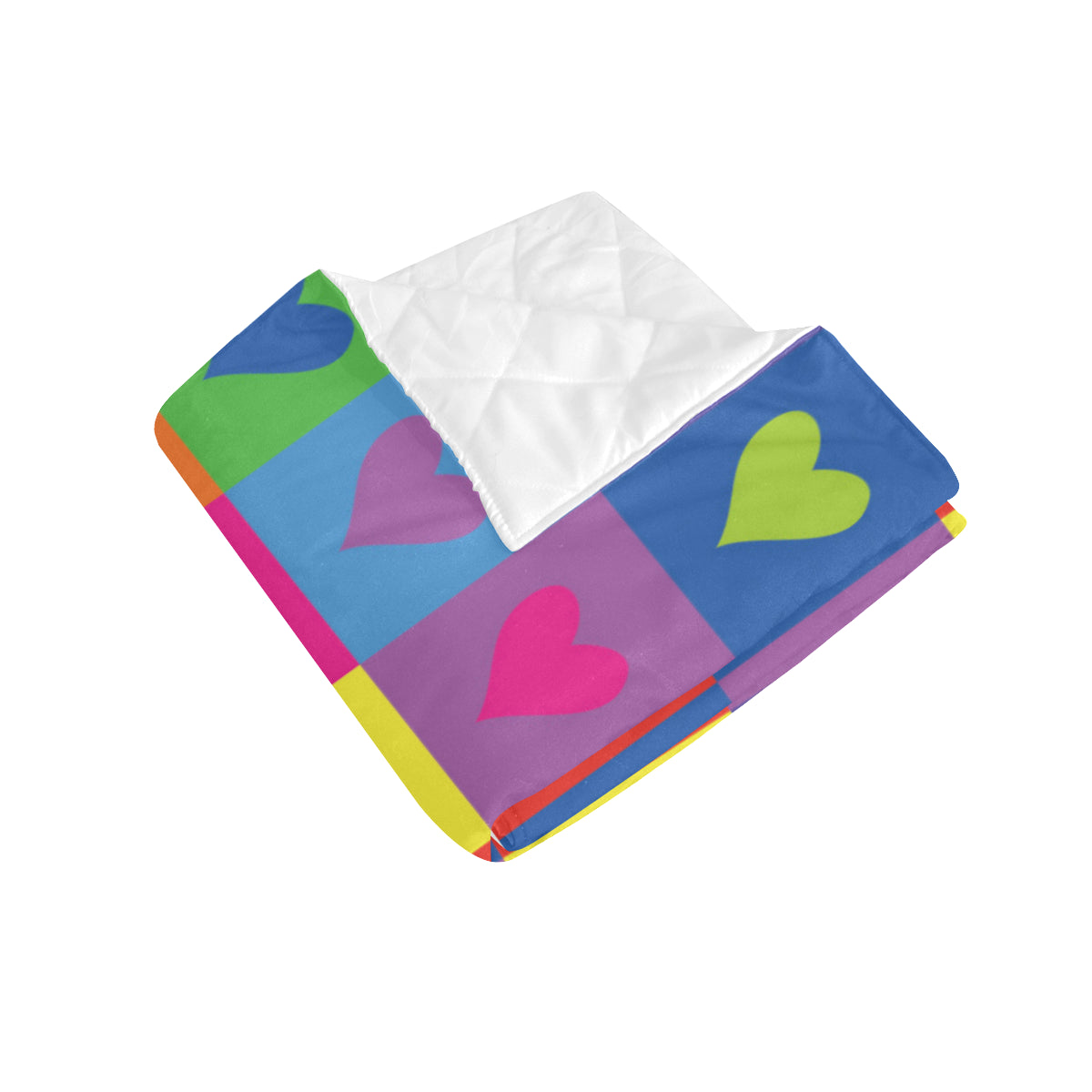 Pop Art Heart Pattern Print Design A01 Premium Quilt