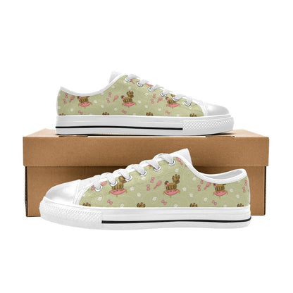 Yorkshire Cute Terriers Print Design LKS301 Women's White Low Top Shoes