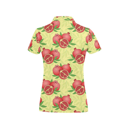 Pomegranate Pattern Print Design PG07 Women's Polo Shirt