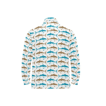 Tuna Fish Print Design LKS301 Long Sleeve Polo Shirt For Men's