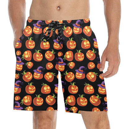 Witch Pumpkin Halloween Print LKS302 Men's Swim Trunks Beach Shorts
