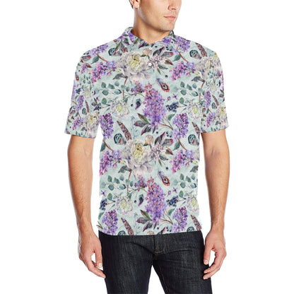 Lilac Pattern Print Design LI06 Men Polo Shirt