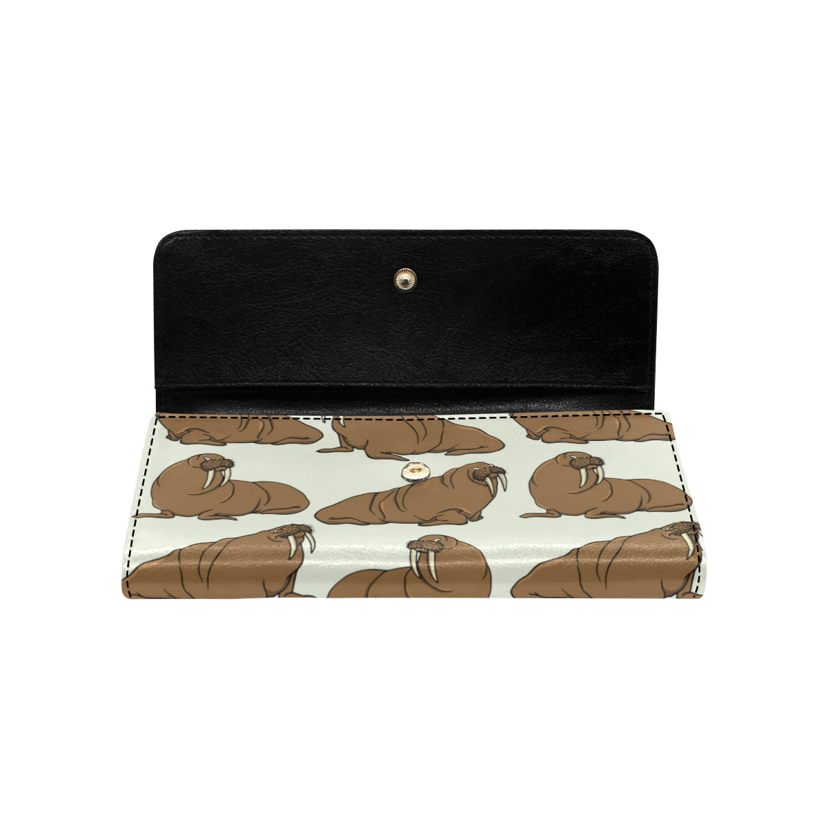 Walrus Pattern Print Design 03 Women's Trifold Wallet