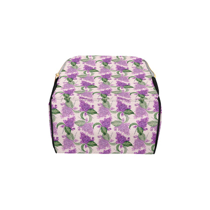 Lilac Pattern Print Design LI02 Diaper Bag Backpack