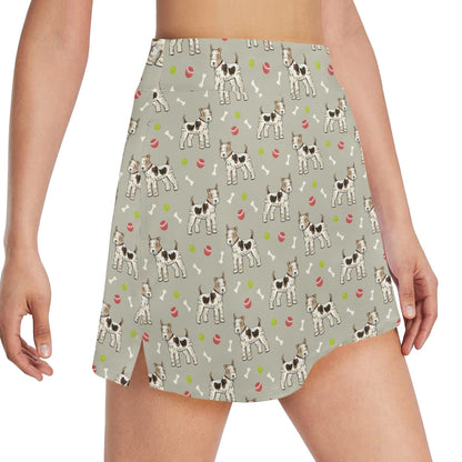 Toy Fox Terriers Print Design LKS301 17" Golf & Pickleball Skort with Pockets
