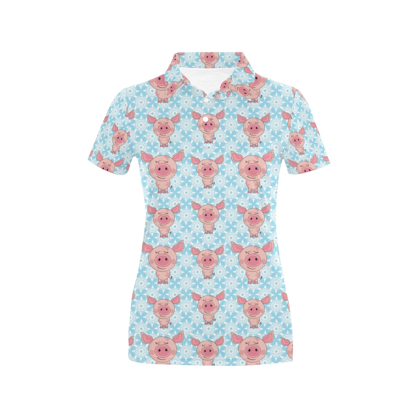Pig Print Design LKS402 Women's Polo Shirt