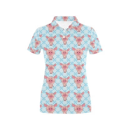 Pig Print Design LKS402 Women's Polo Shirt