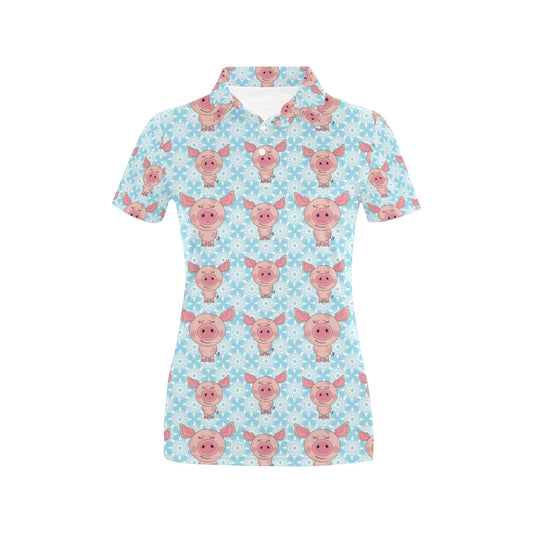 Pig Print Design LKS402 Women's Polo Shirt