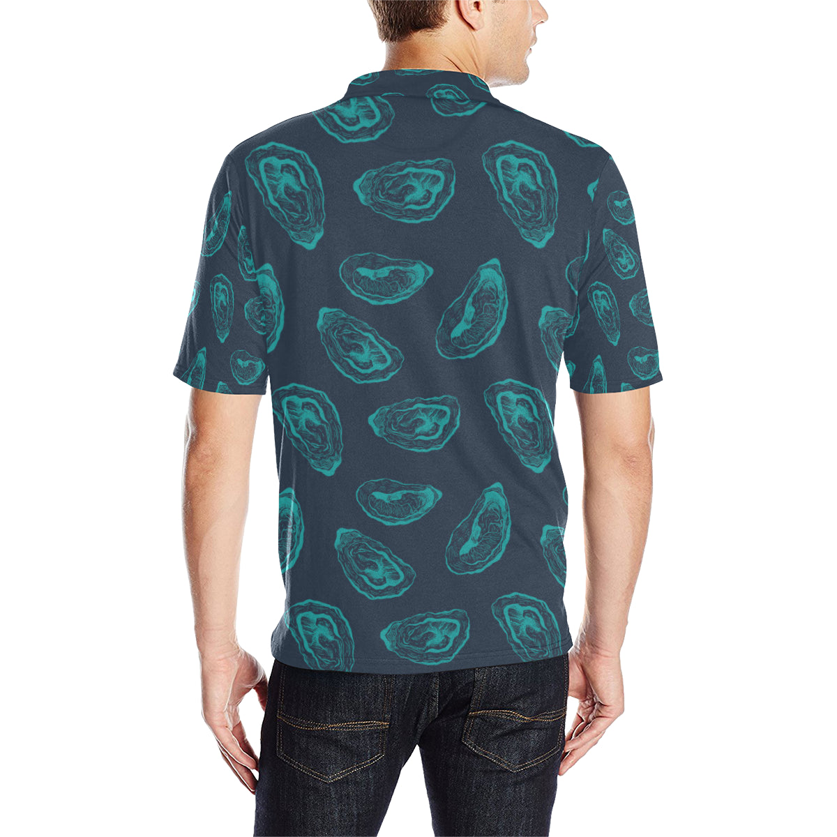 Oyster Pattern Print Design 01 Men Polo Shirt