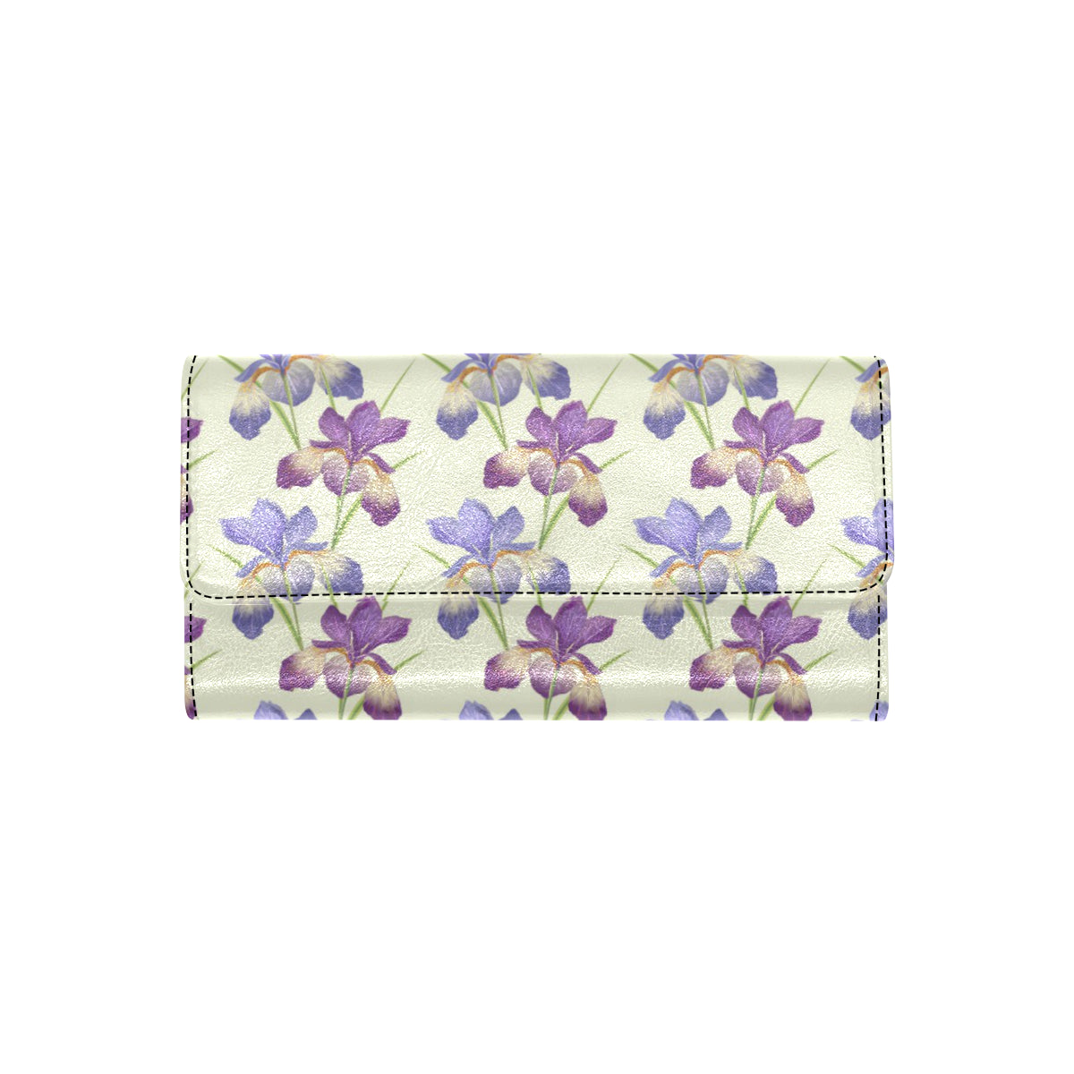 Iris Pattern Print Design IR08 Women's Trifold Wallet