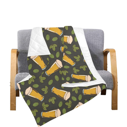 Beer Iris Pattern Print Design 02 Premium Quilt