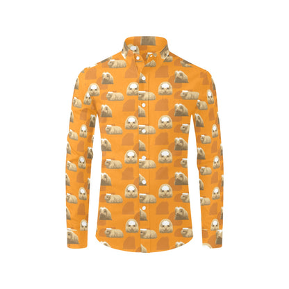 Guinea Pig Print Design LKS403 Men's Long Sleeve Dress Shirt