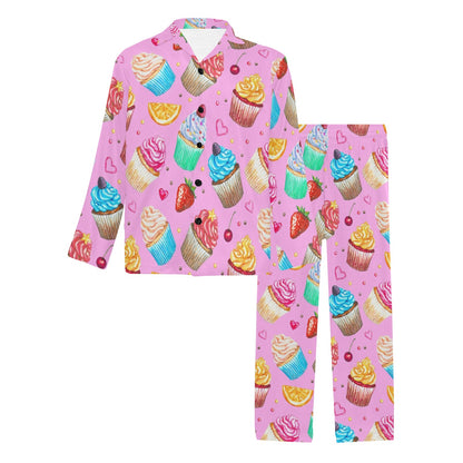 Cupcake Pattern Print Design CP05 Men's Long Pajama Set