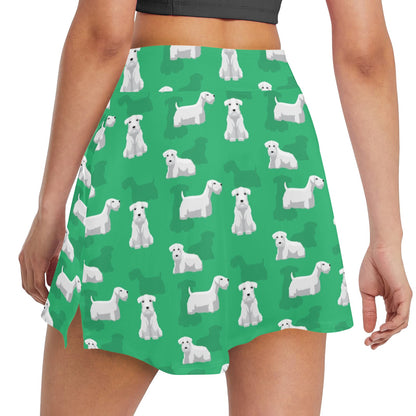 Sealyham Terriers Print Design LKS301 17" Golf & Pickleball Skort with Pockets