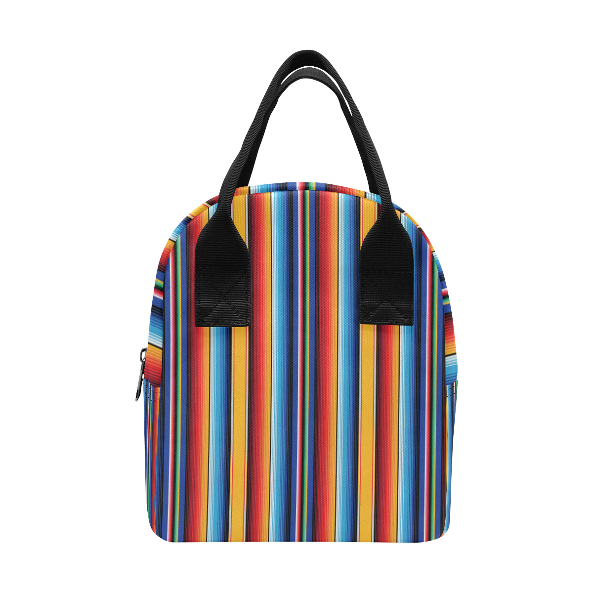 Mexican Blanket Stripe Print Pattern Insulated Lunch Bag
