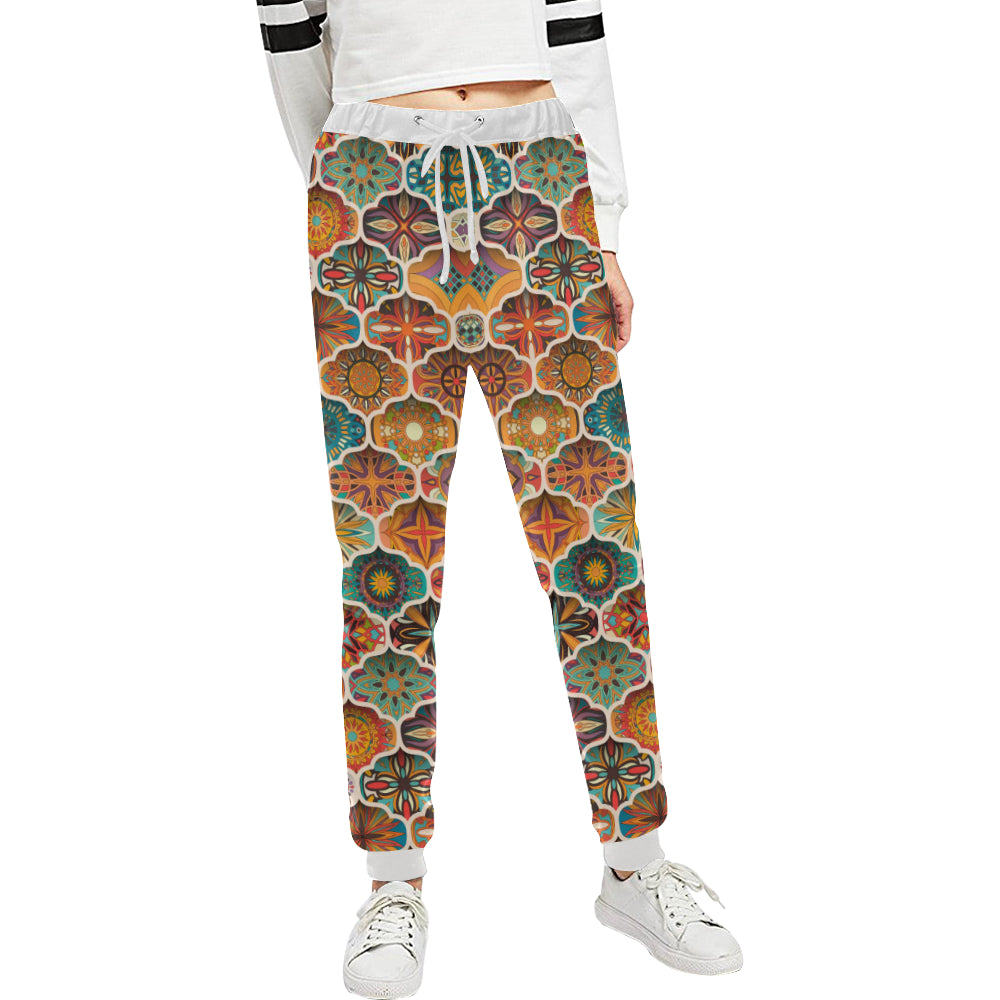 Mandala Mosaic Themed Design Print Unisex Sweatpants