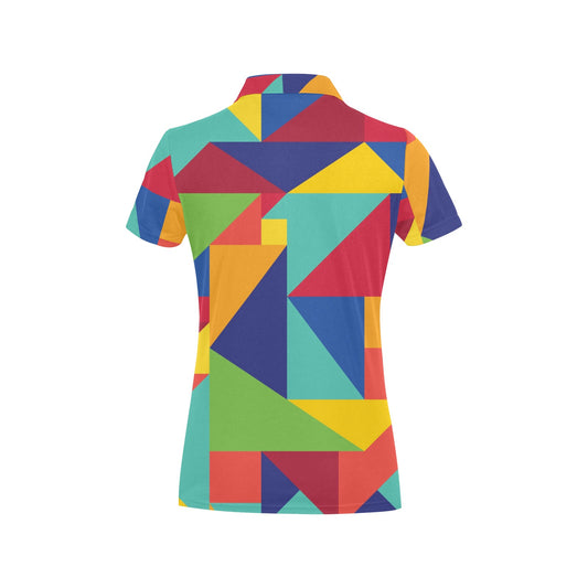 Mosaic Pattern Print Design 01 Women's Polo Shirt