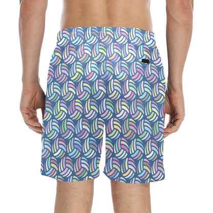 Volleyball Print Design LKS301 Men's Swim Trunks Beach Shorts
