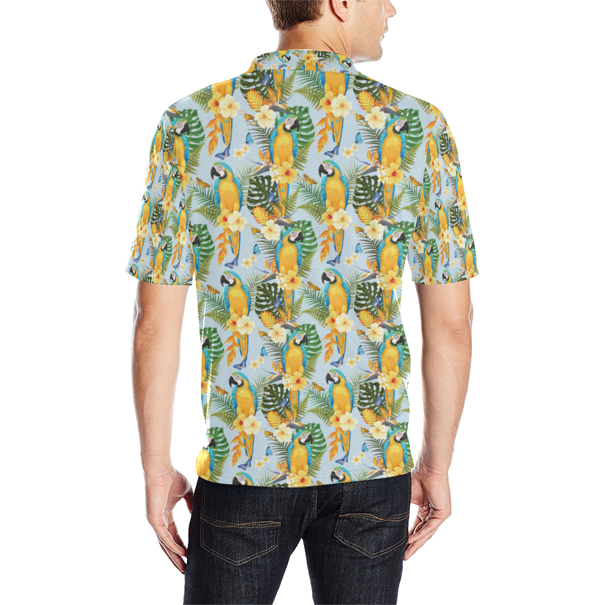 Parrot Pattern Print Design A04 Men Polo Shirt
