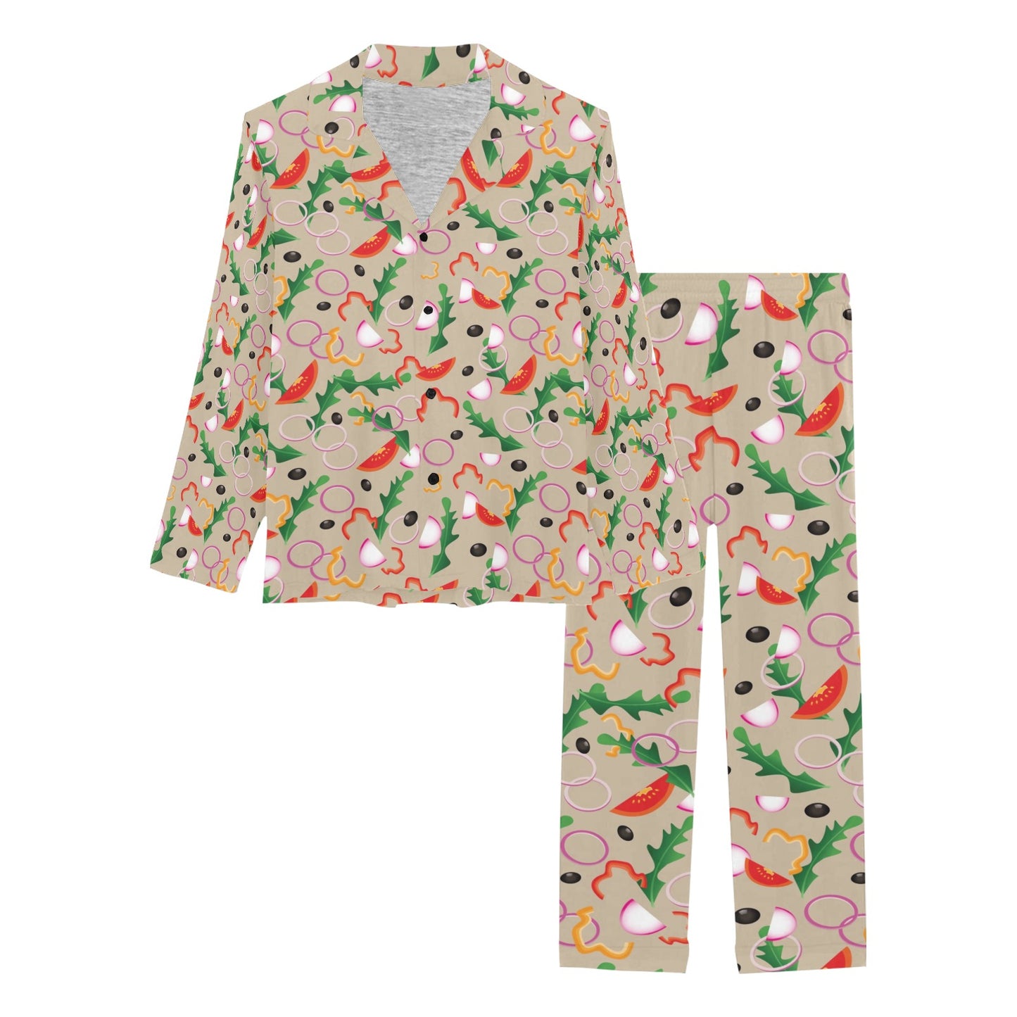Salad Print Design LKS303 Women's Long Pajama Set