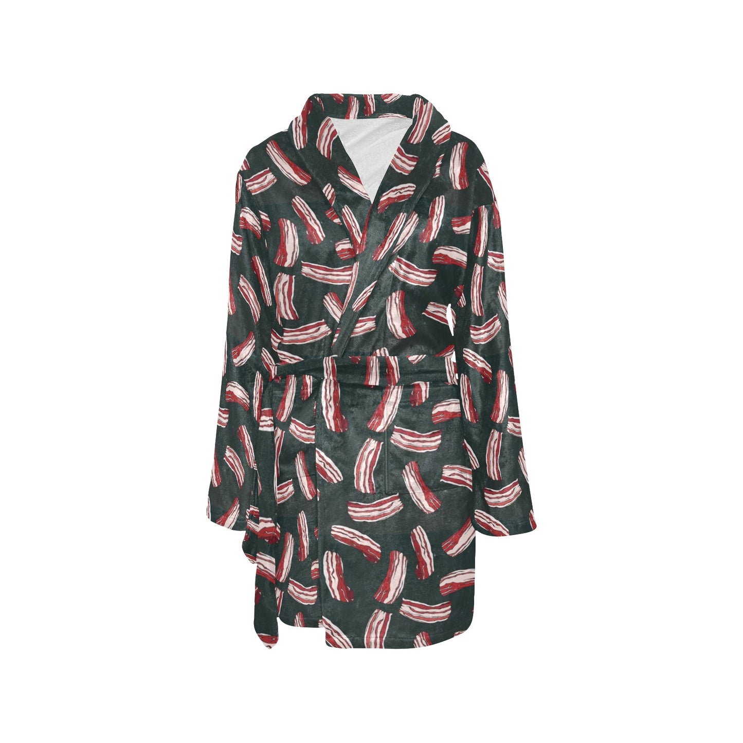Bacon Pattern Print Design 02 Women's Fleece Robe