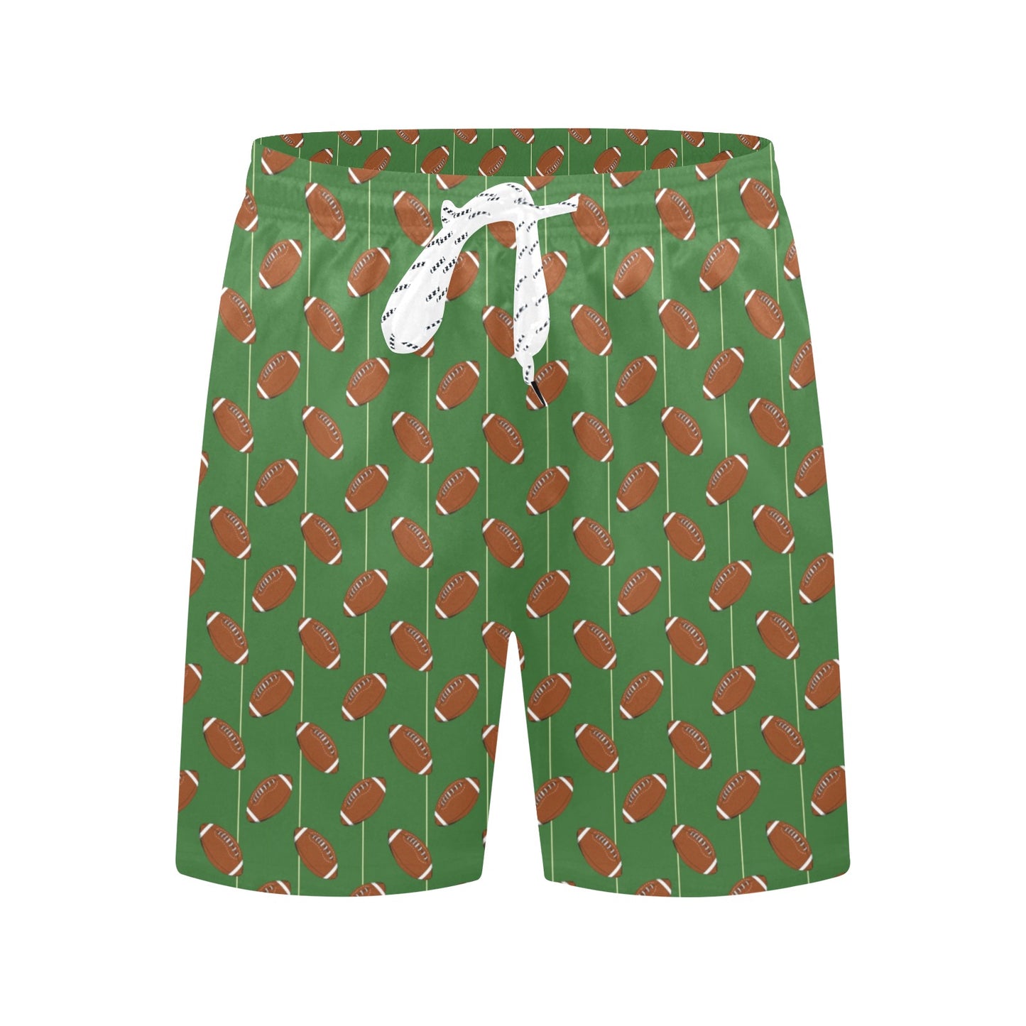 American Football on Field Themed Men's Swim Trunks Beach Shorts