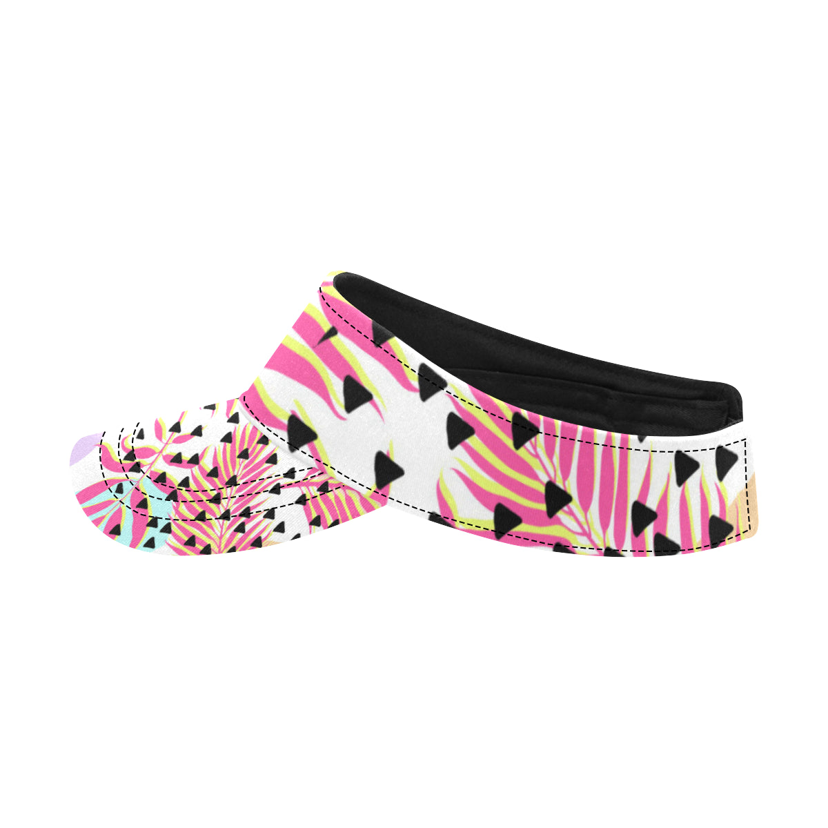 Pink Tropical Palm Leaves Unisex Sun Visor