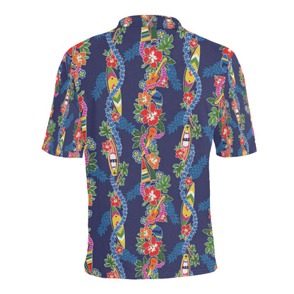 Hawaiian Themed Pattern Print Design H04 Men Polo Shirt